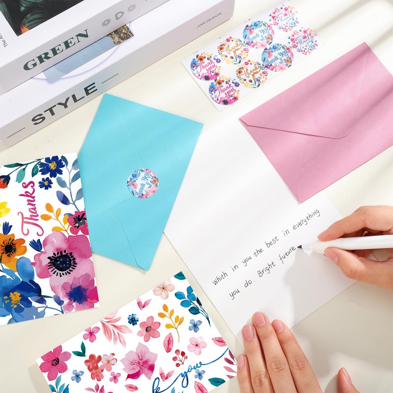 Thboxes 36 Pack Thank You Cards with Envelopes, 4x6 Inch Thank You Cards with Envelopes & Stickers, Greeting Card for Birthday, Wedding, Baby Shower, Bridal Shower, Thanksgiving, Christmas - Image 4